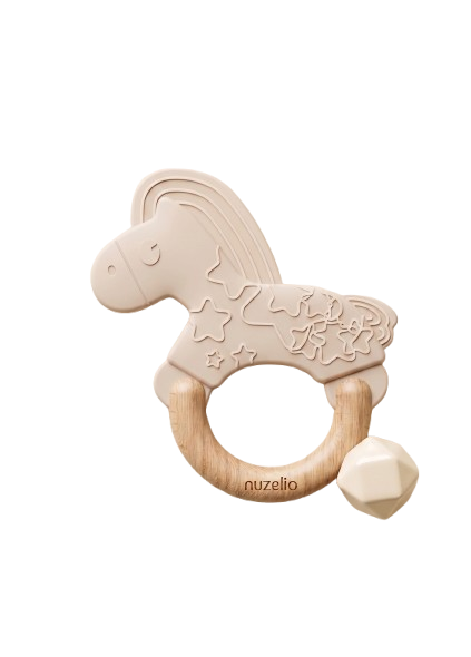 Beißring aus Platin-Silikon und Holz